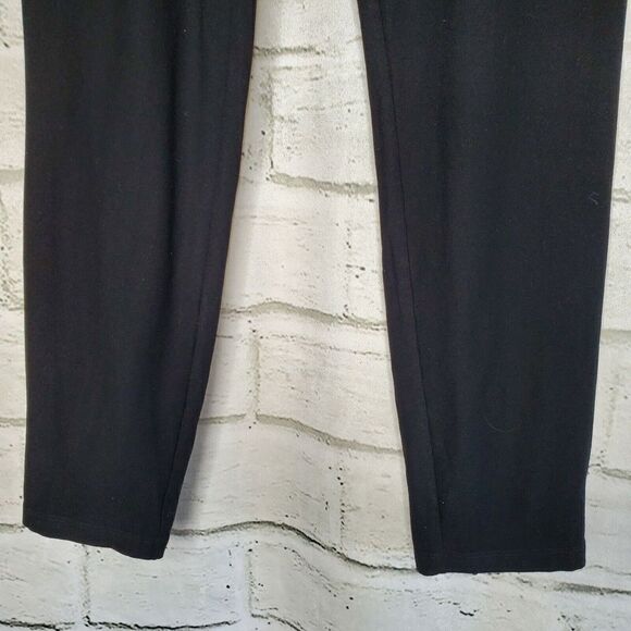 Eileen Fisher Stretch Crepe Slim Ankle Pants Black Womens Medium Pull On - Picture 3 of 12